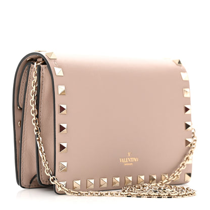 Valentino Garavani Calfskin Rockstud Chain Pouch Poudre 3 of 14