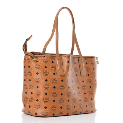 MCM Visetos Medium Liz Reversible Shopper Tote Cognac 7 of 15