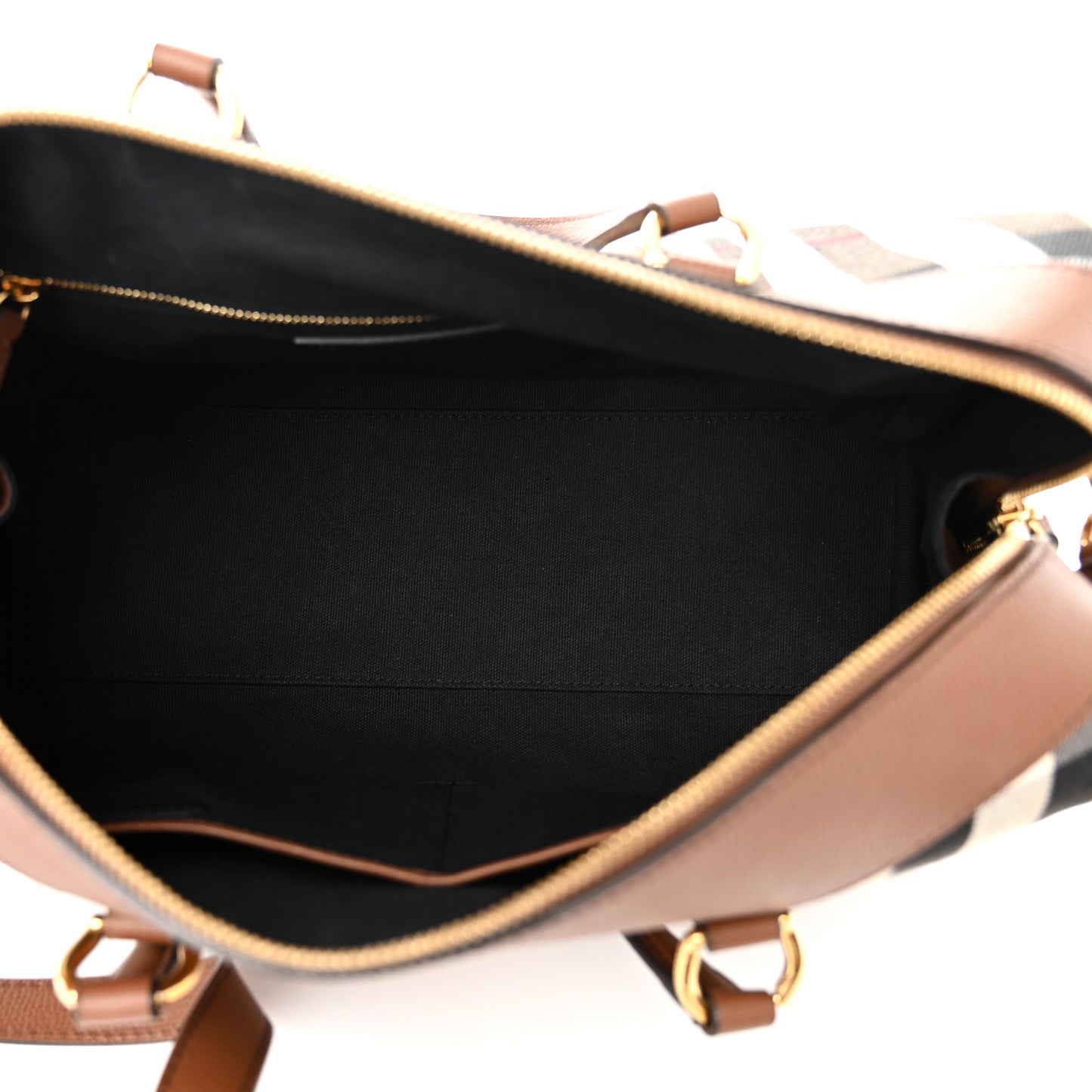 House Check Derby Calfskin Medium Alchester Bowling Bag Tan