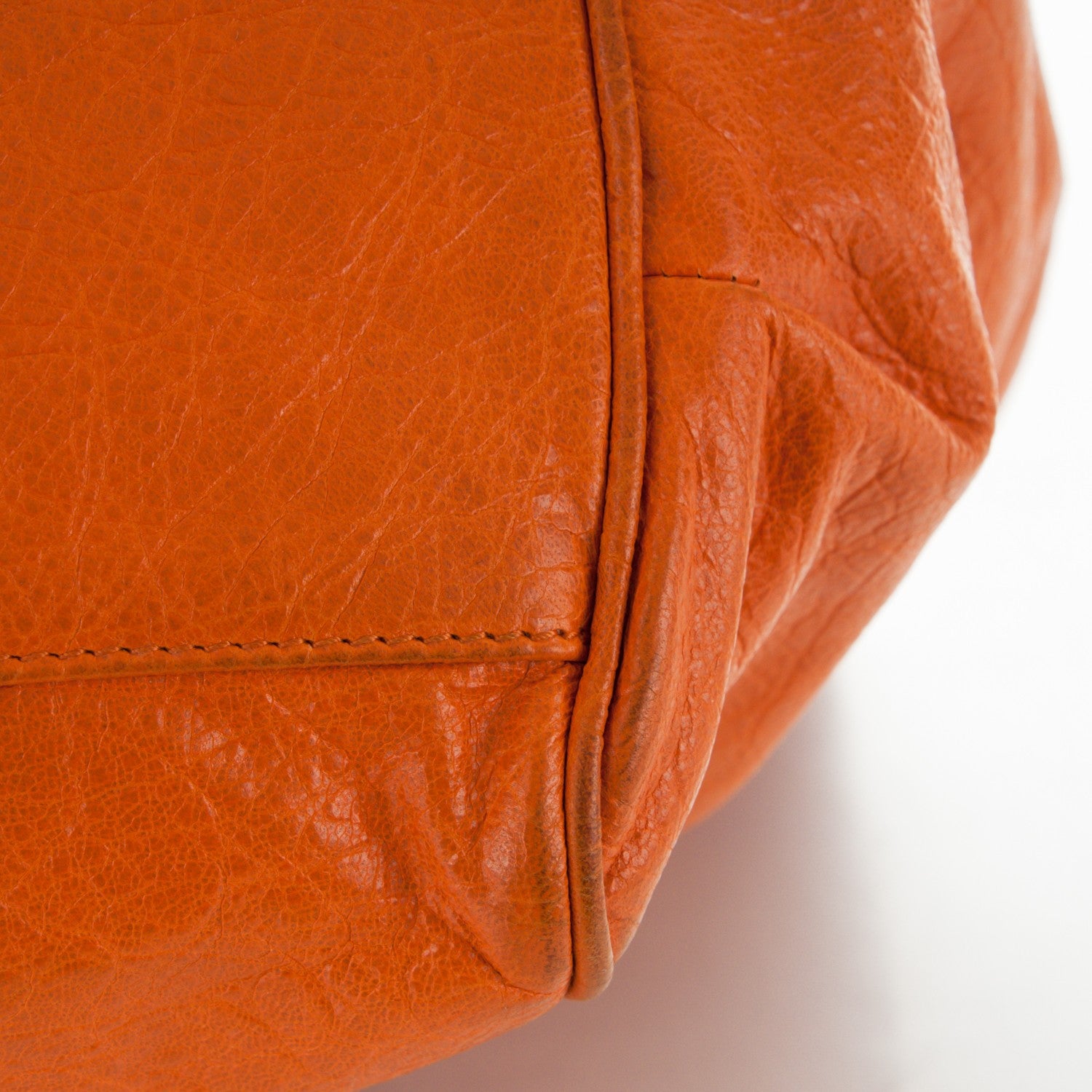 Balenciaga Agneau Classic Hardware S Sunday Tote Tangerine 11 of 14