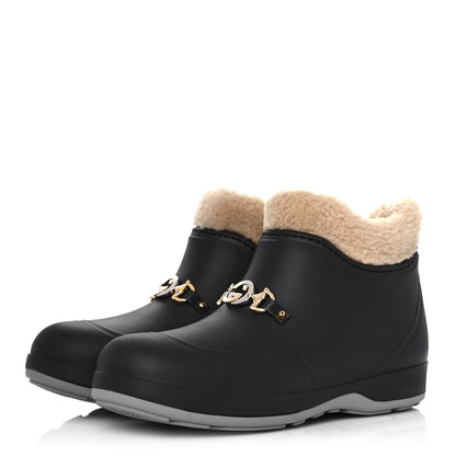 Gucci Rubber Wool Crossy Ankle Boots 38 Black Butterscotch 3 of 9