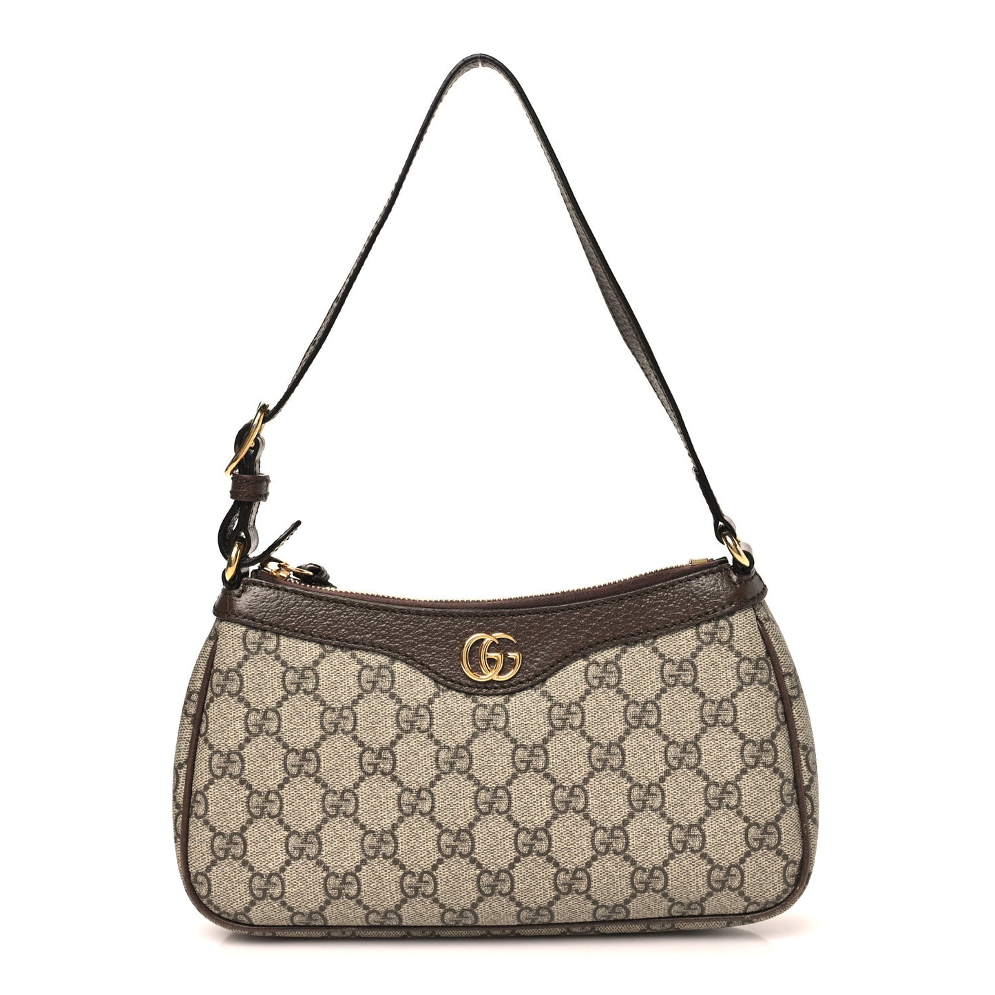 GG Supreme Monogram Textured Dollar Calfskin Small Ophidia Hobo Beige Ebony New Acero