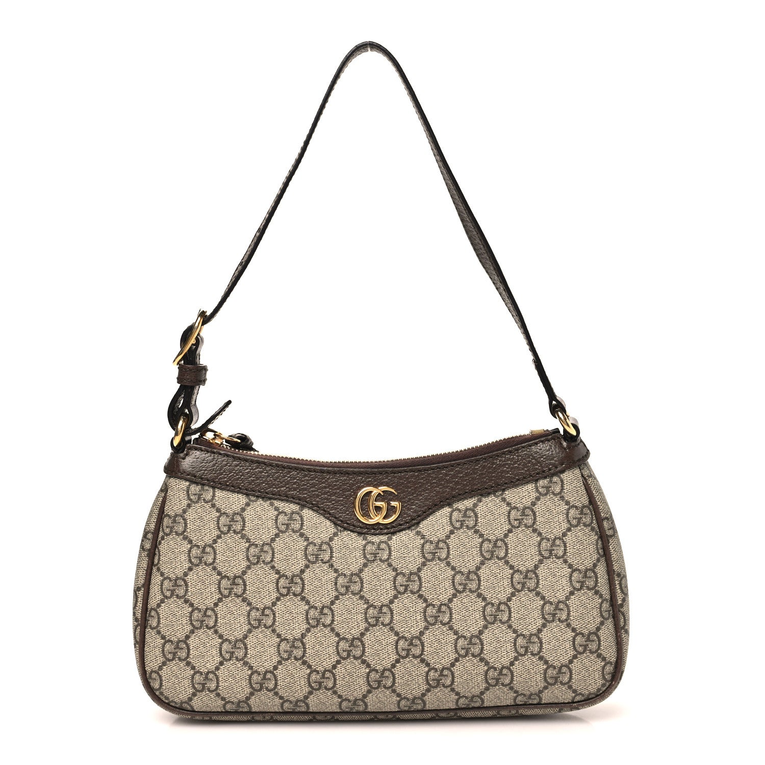 Gucci GG Supreme Monogram Textured Dollar Calfskin Small Ophidia Hobo Beige Ebony New Acero 1 of 11