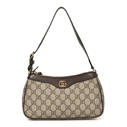 Gucci GG Supreme Monogram Textured Dollar Calfskin Small Ophidia Hobo Beige Ebony New Acero 1 of 11