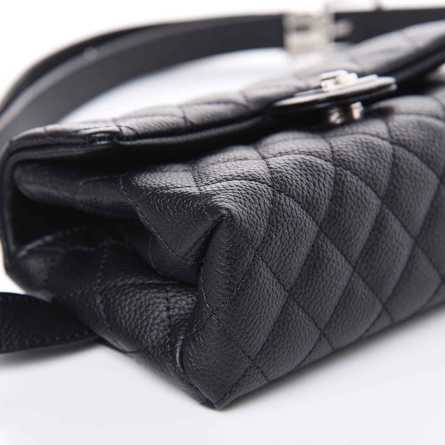 Grained Calfskin Quilted 2.55 Reissue Flap Belt Bag Clutch Black