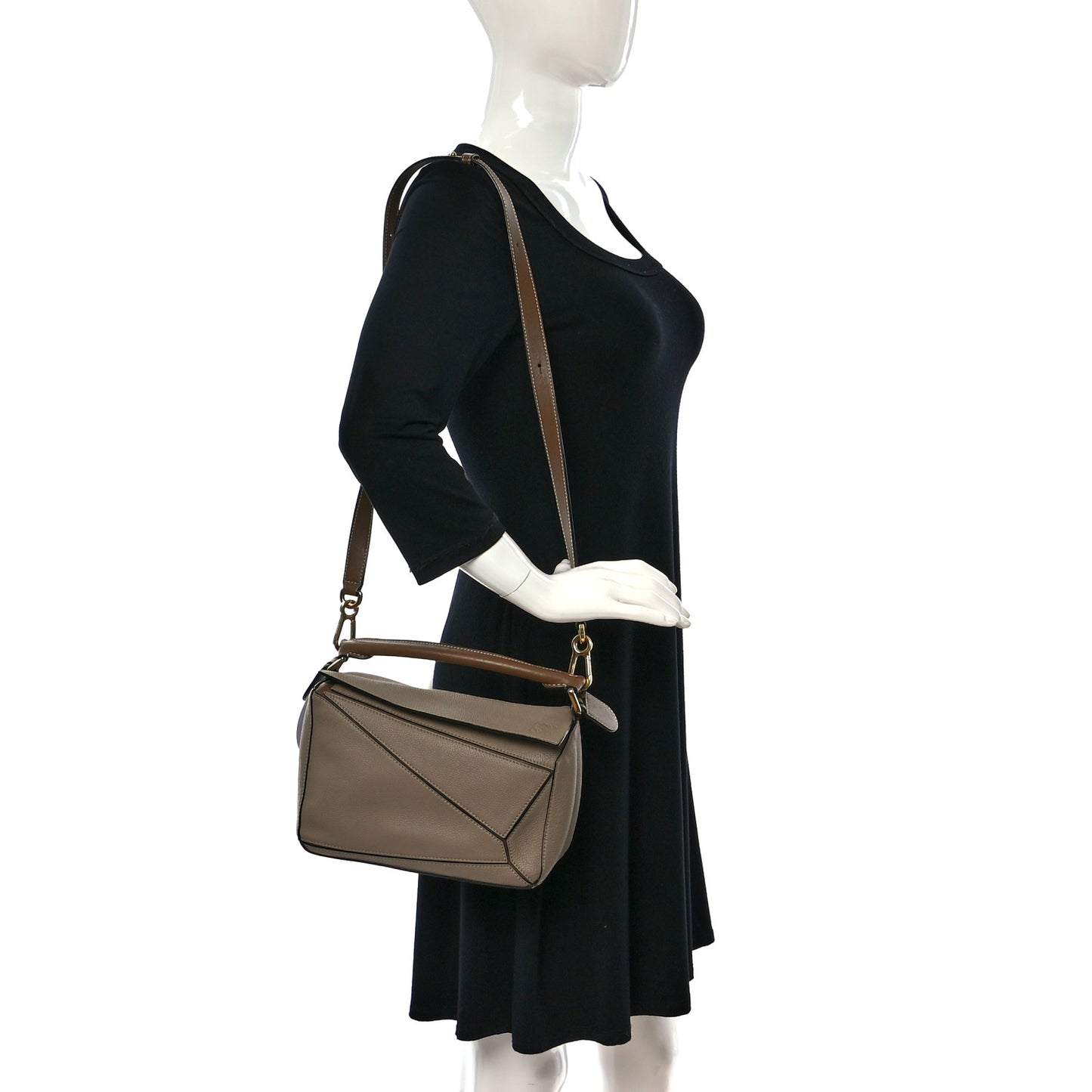 Grained Calfskin Small Puzzle Bag Sand Mink
