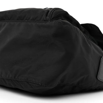 Prada Re-Nylon Vela Saffiano Pocket Double Buckle Messenger Shoulder Bag Black 9 of 9