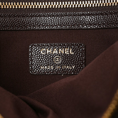 Chanel Caviar Quilted Medium Cosmetic Case Brown 6 of 11