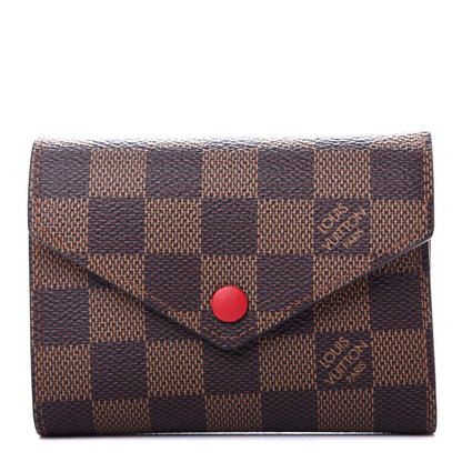 Louis Vuitton Damier Ebene Victorine Wallet Red 1 of 8