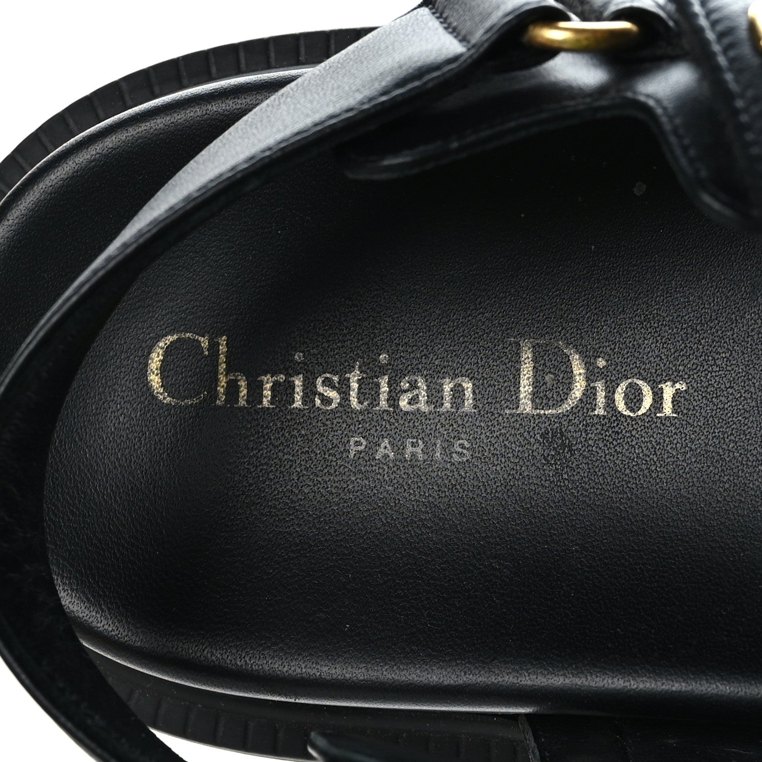 Christian Dior Lambskin Dioract 10mm Sandals 38.5 Black 6 of 8