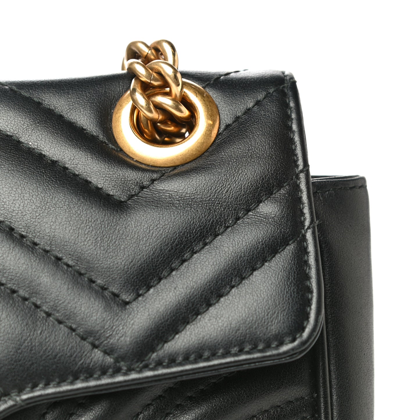 Calfskin Matelasse Mini GG Marmont Shoulder Bag Black