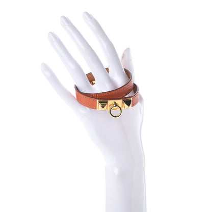 Hermes Epsom Rivale Double Tour Bracelet S Orange 2 of 6