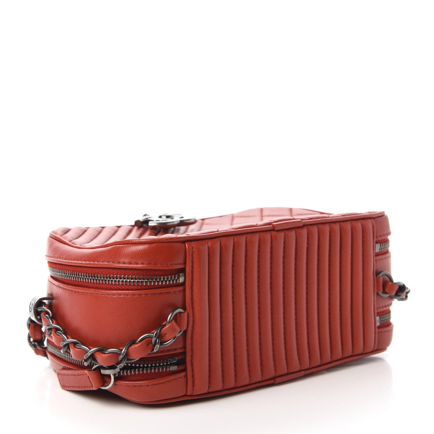 Chanel Lambskin Quilted Small Coco Boy Camera Case Red 4 of 10