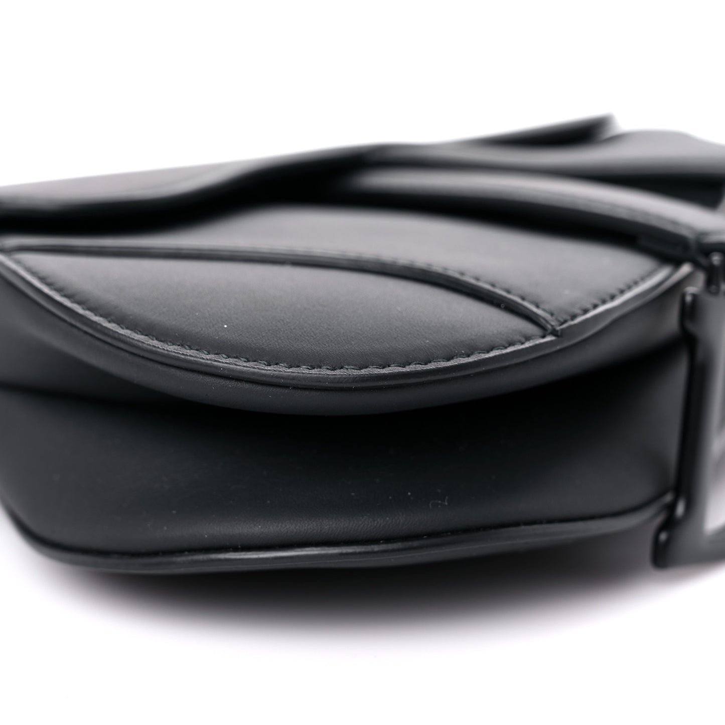 Ultra Matte Calfskin Mini Saddle Bag Black