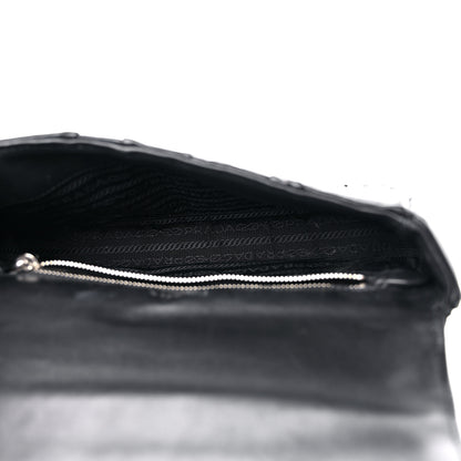 Prada Nappa Gaufre Small Chain Flap Shoulder Bag Black 5 of 16