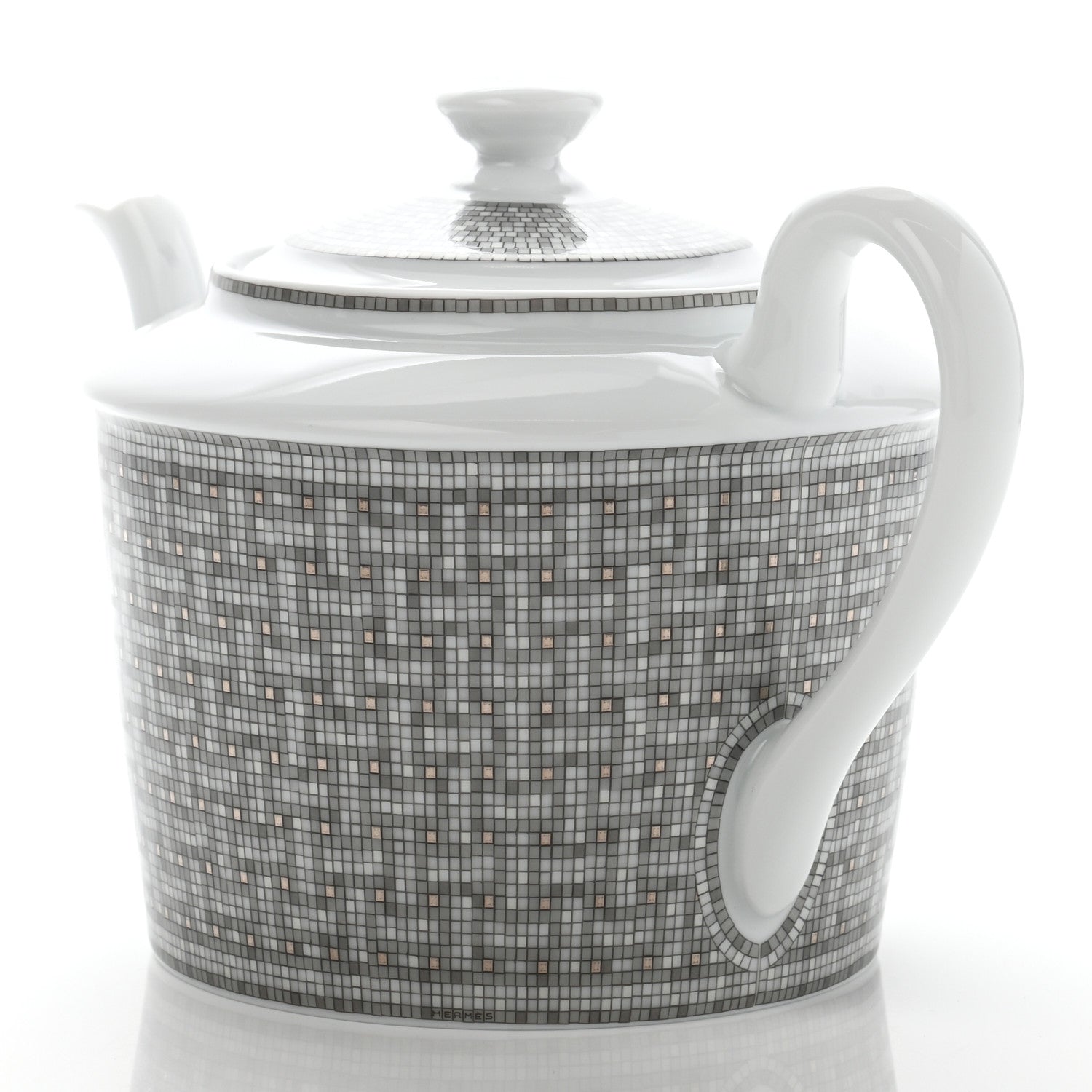 Hermes Porcelain Mosaique Au 24 Platine Coffee/Tea Pot 3 of 9