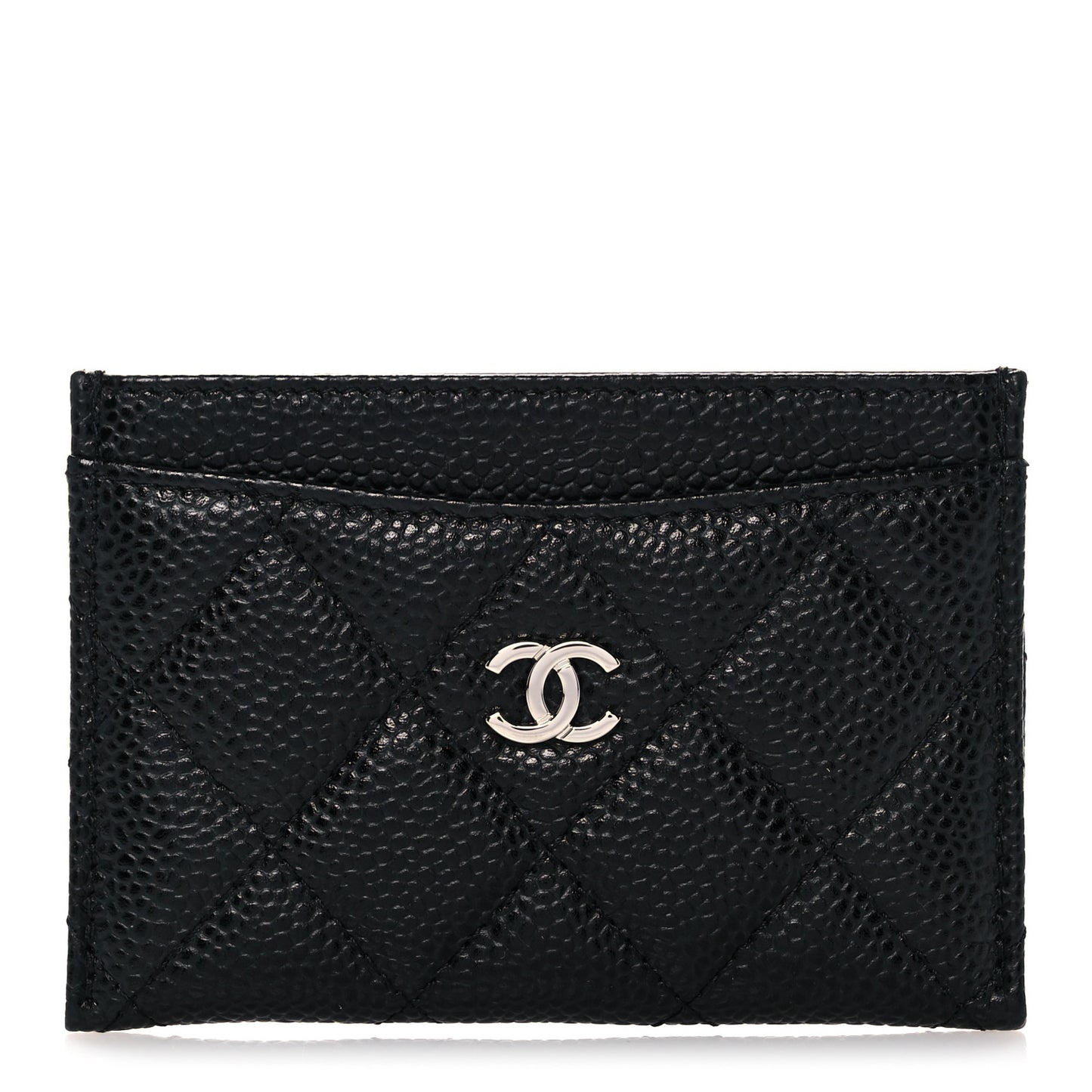 Caviar Quilted Card Holder Black