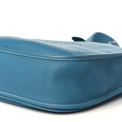 Hermes Taurillon Clemence Evelyne III GM Blue Jean 9 of 9