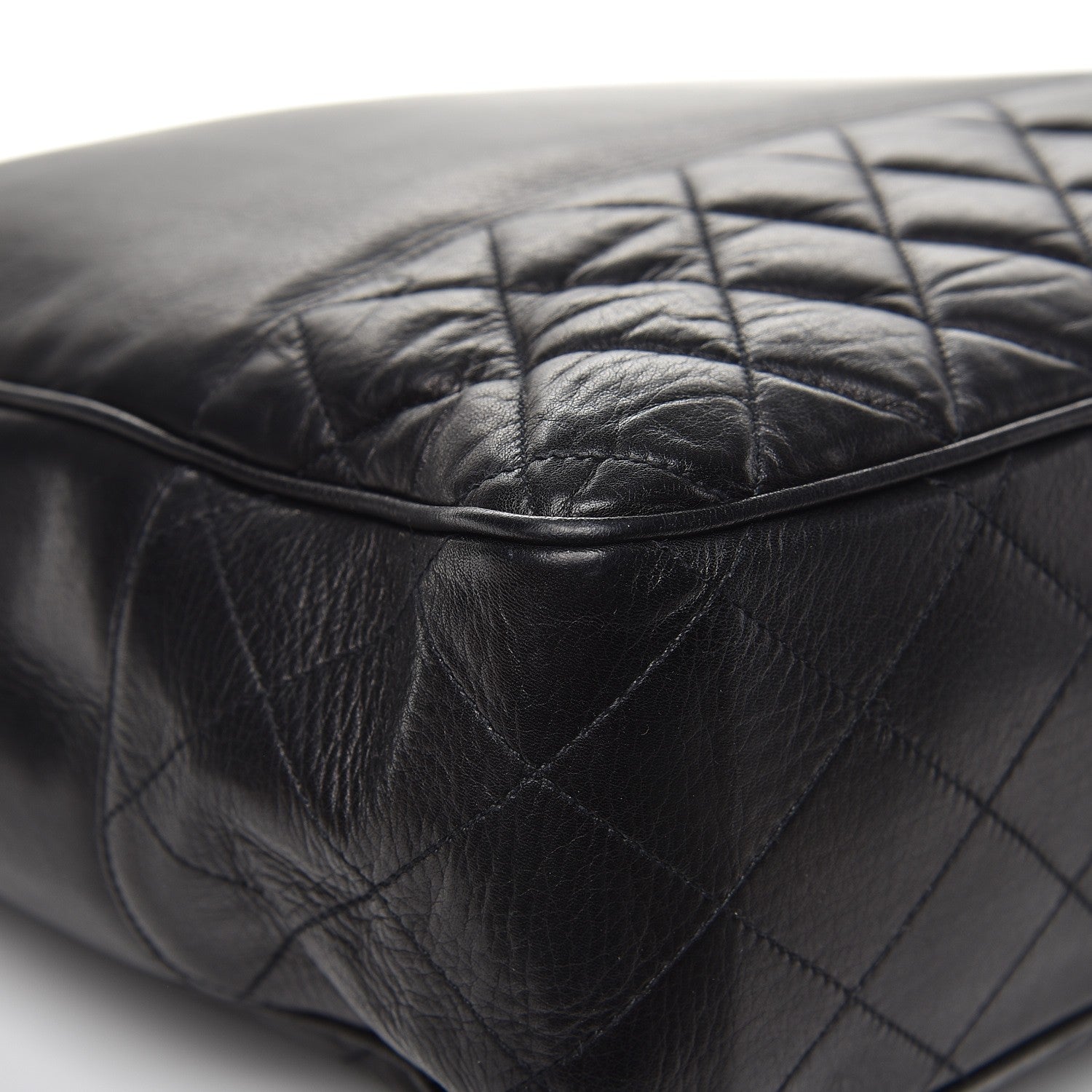 Chanel Lambskin Quilted Large Shoulder Bag Black 10 of 13