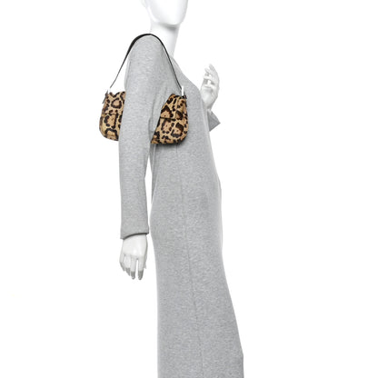 Fendi Calf Hair Leopard Print Baguette Brown 2 of 9