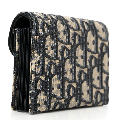 Christian Dior Oblique Saddle 5-Gusset Card Holder Blue 3 of 8