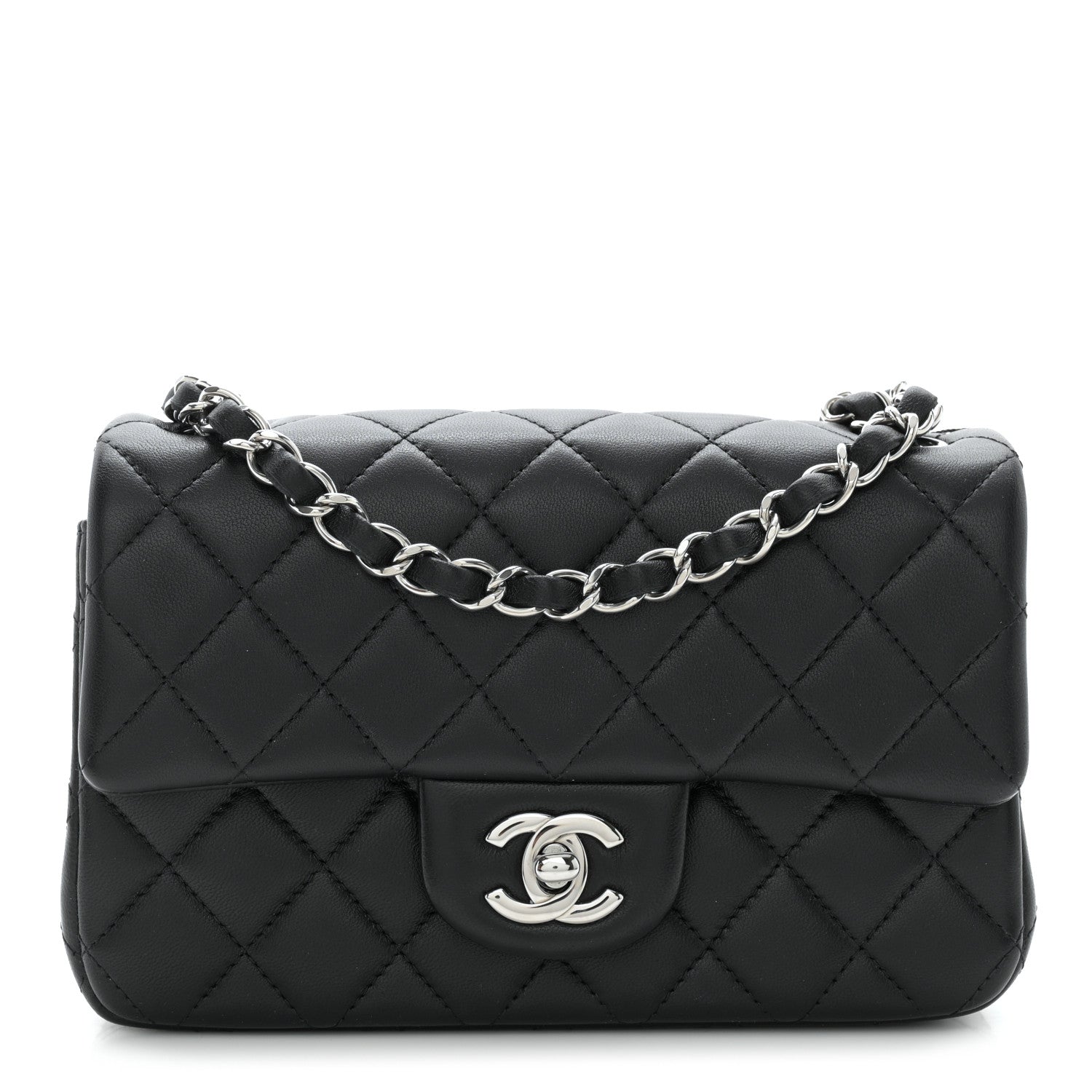 Chanel Lambskin Quilted Mini Rectangular Flap Black 1 of 10