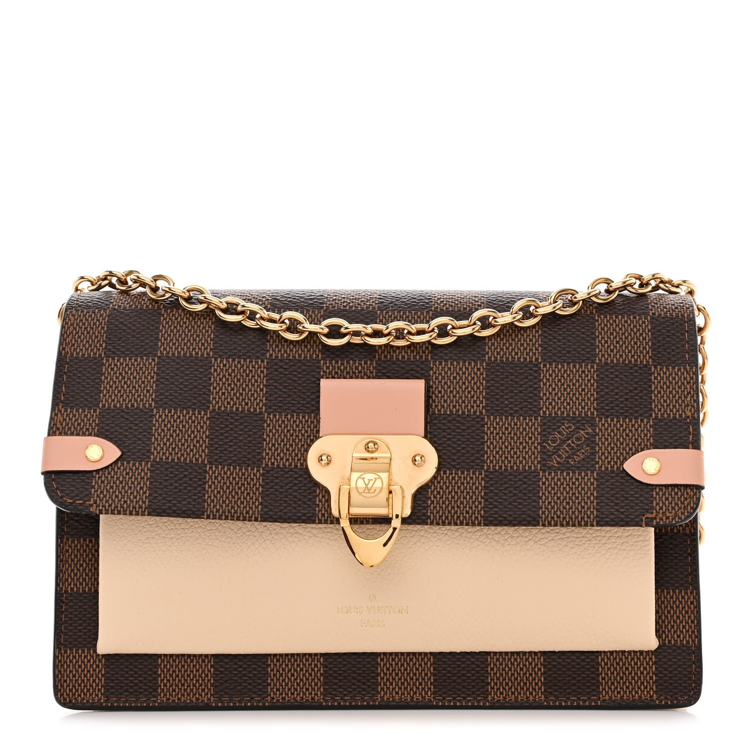 Louis Vuitton Damier Ebene Vavin Chain Wallet Creme 1 of 11