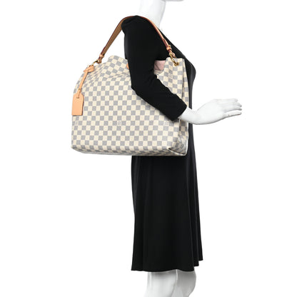 Louis Vuitton Damier Azur Graceful MM Rose Ballerine 2 of 13