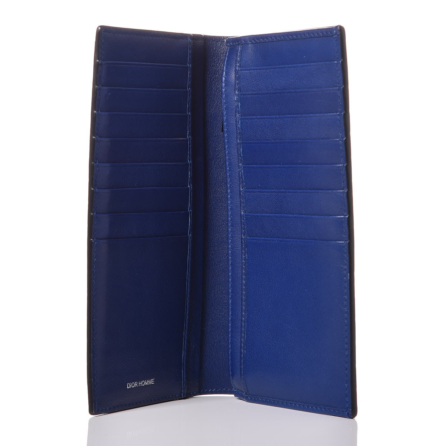 Christian Dior HOMME Calfskin Ribbed Wallet Black 5 of 8