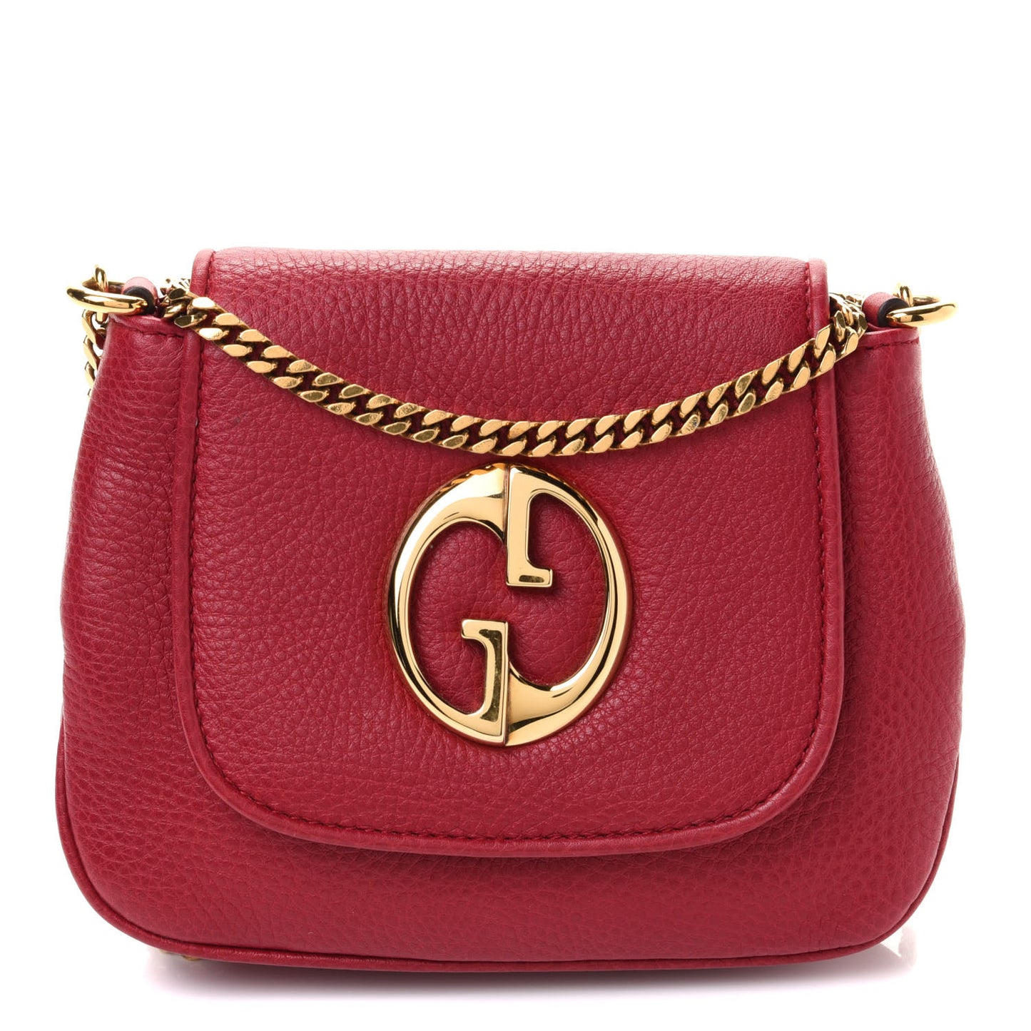 Pebbled Calfskin Small 1973 Chain Shoulder Bag Red
