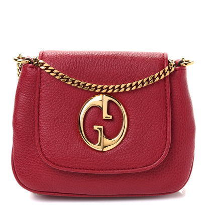 Gucci Pebbled Calfskin Small 1973 Chain Shoulder Bag Red 1 of 11