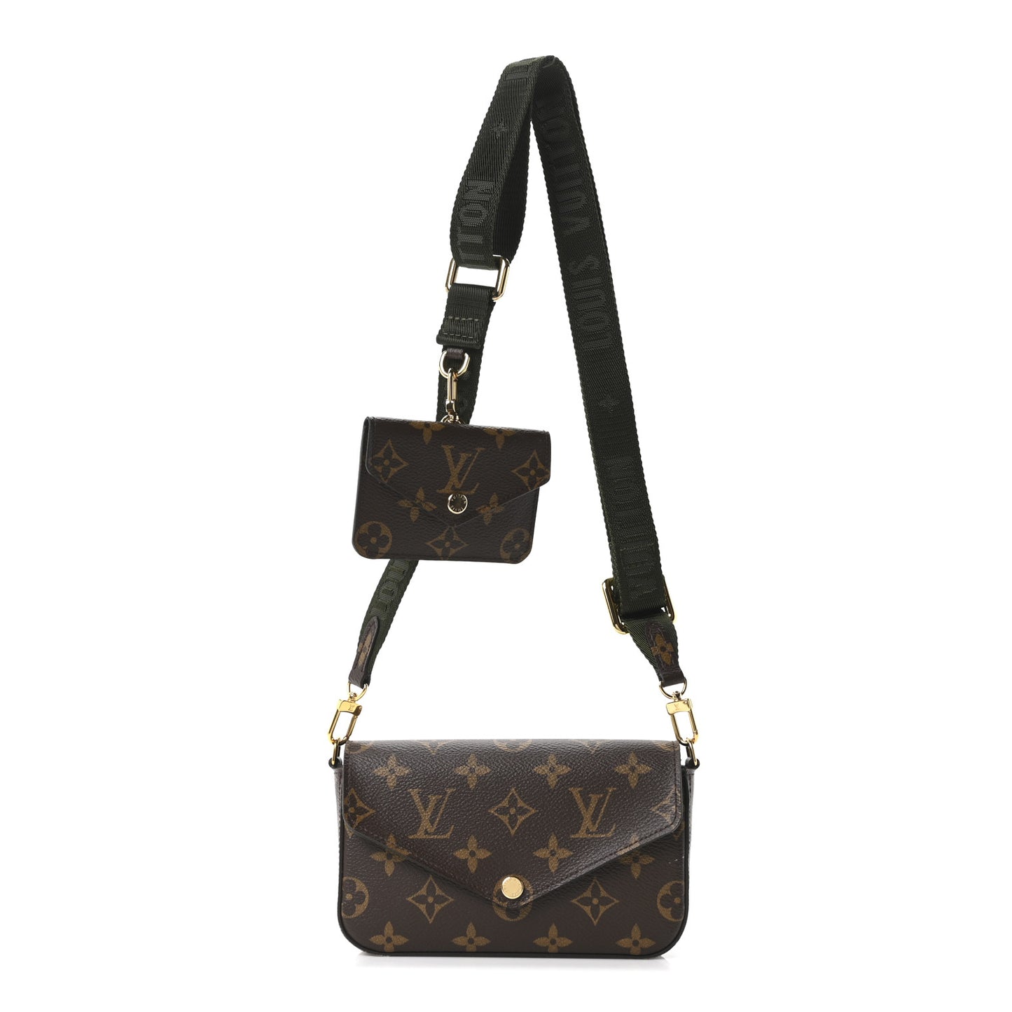 Monogram Felicie Strap & Go Kaki