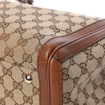Gucci Monogram Cellarius Calfskin Medium Bella Tote Beige Ebony Cuir 11 of 14