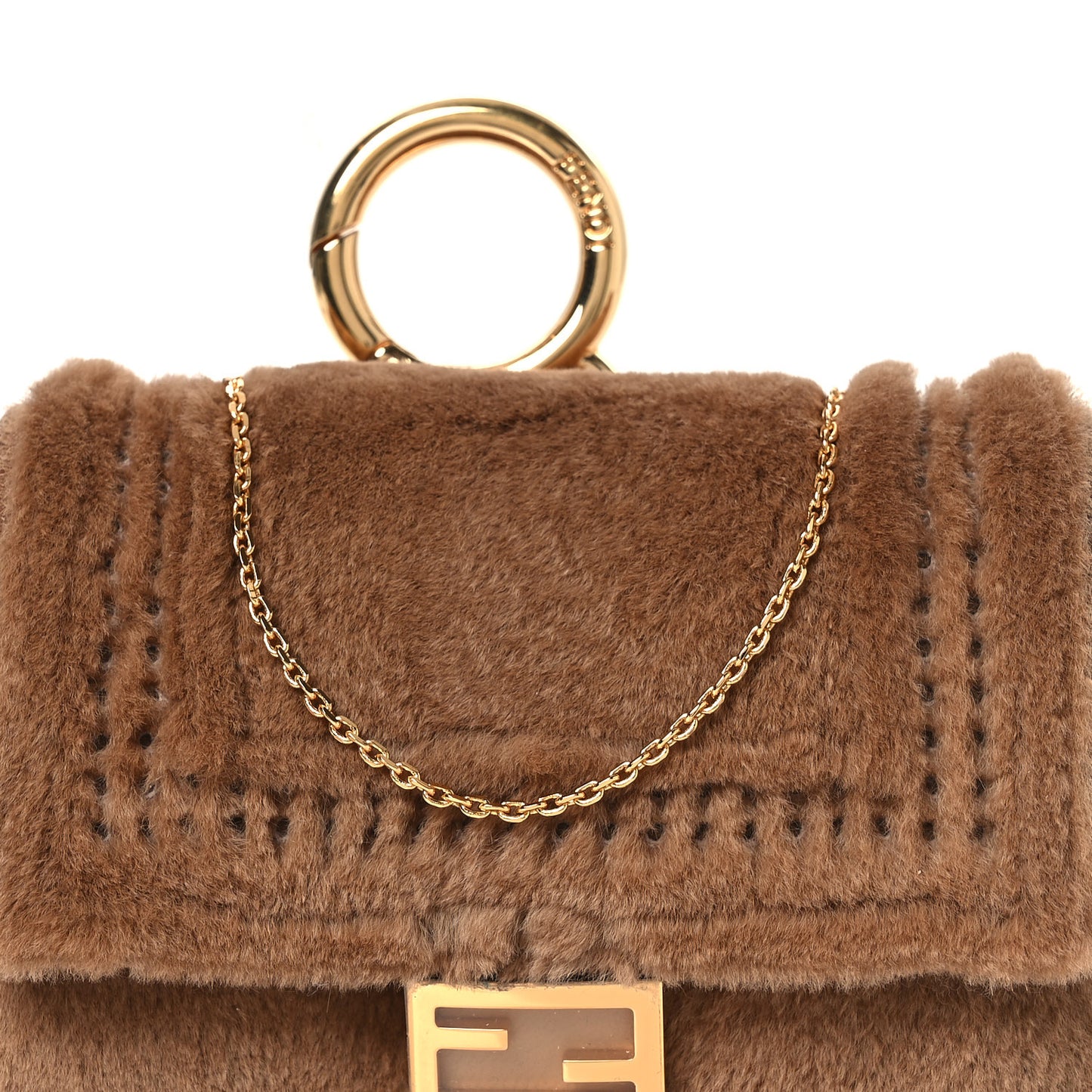 Mink Shiny Nappa Nano Baguette Charm Naturale Oro Soft