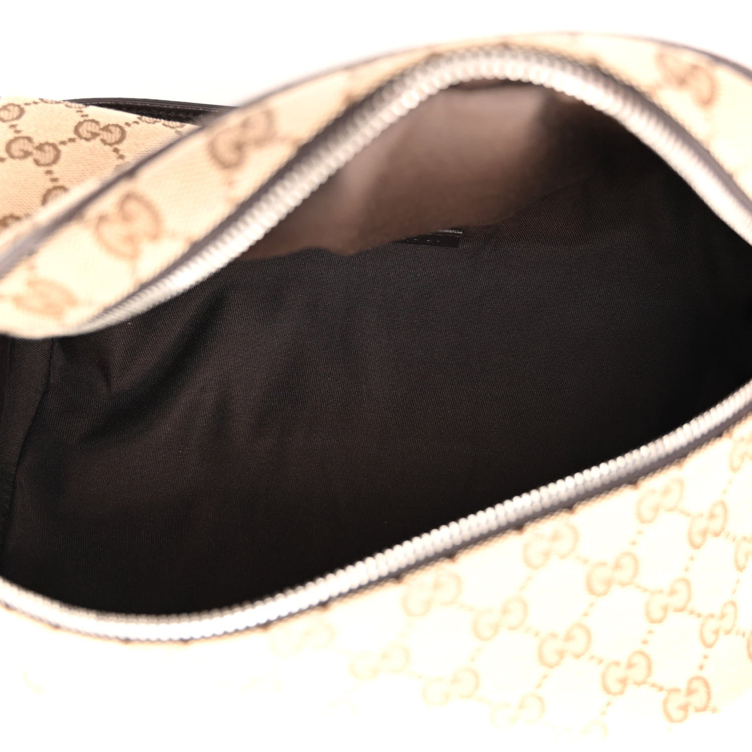 Gucci Monogram Dollar Calfskin Waist Pouch Beige Ebony Testa di Moro Marrone Scuro 5 of 10