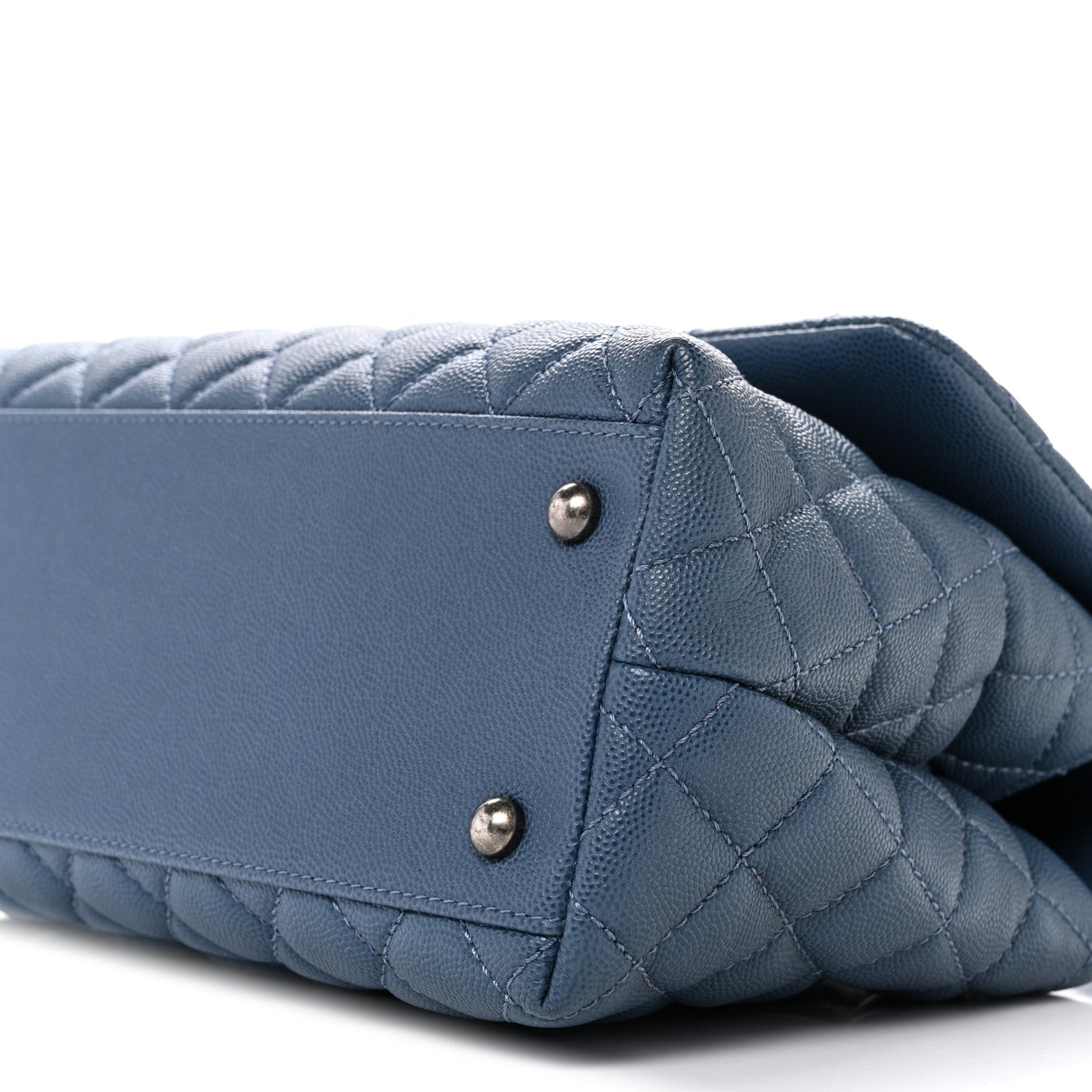 Chanel Caviar Quilted Small Coco Handle Flap Blue 10 of 10