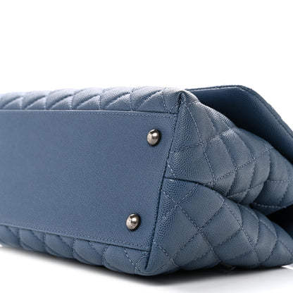 Chanel Caviar Quilted Small Coco Handle Flap Blue 10 of 10