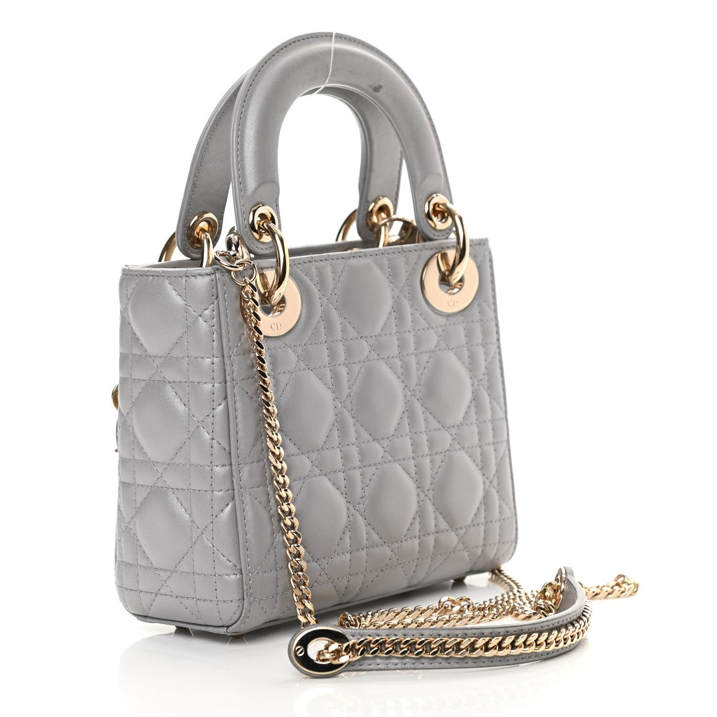Lambskin Cannage Mini Lady Dior Grey