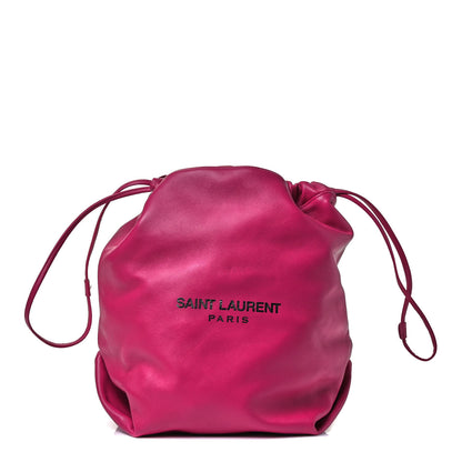 Saint Laurent Lambskin Teddy Drawstring Bag Freesia 1 of 5