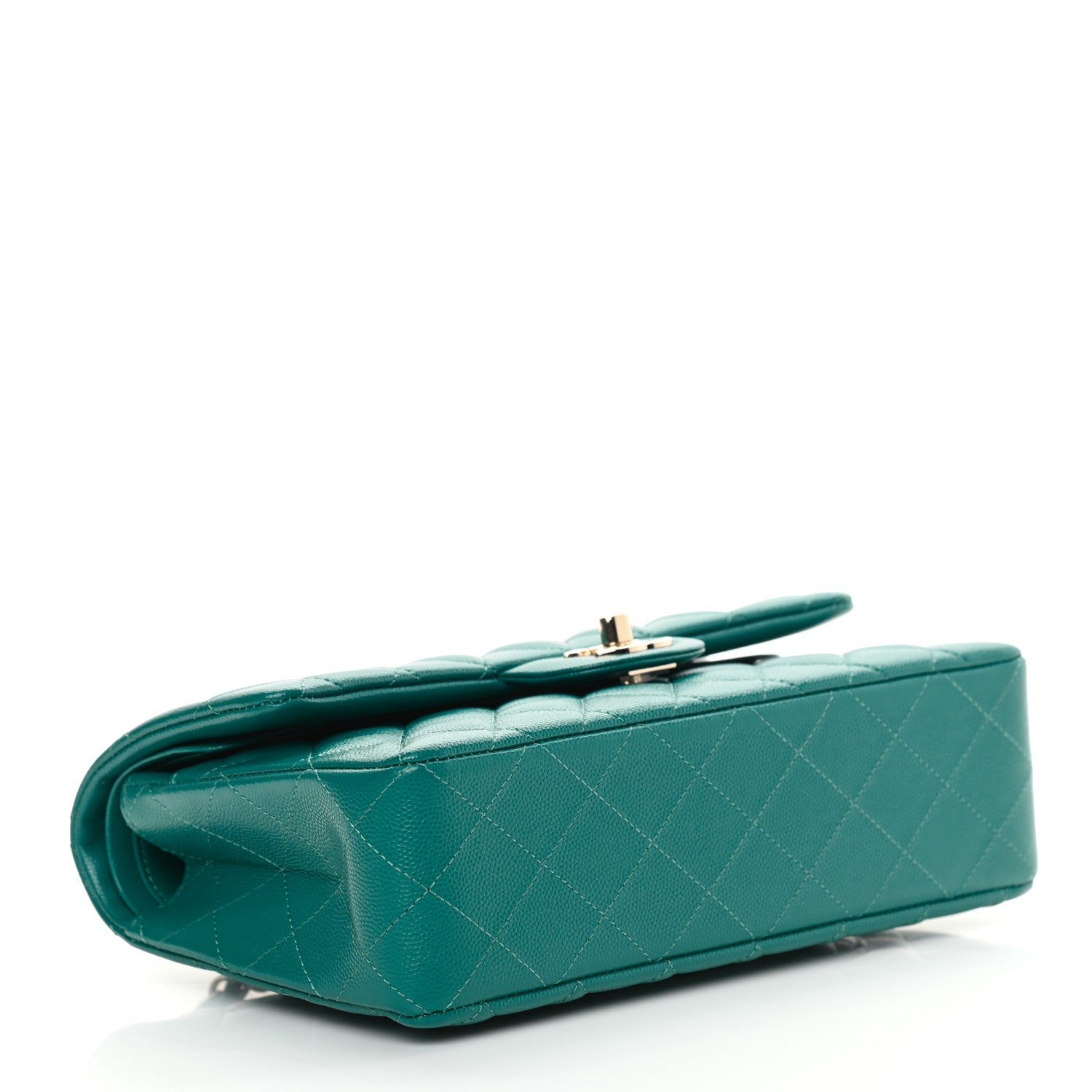 Chanel Caviar Quilted Small Double Flap Green 3 of 10