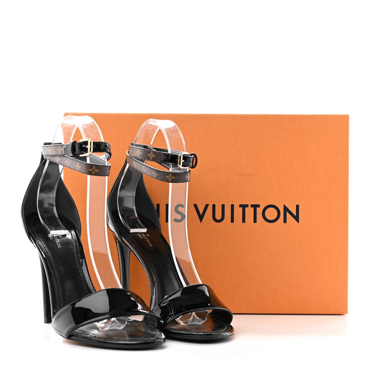 Louis Vuitton Patent Monogram Call Back Sandals 38 Black 13 of 13