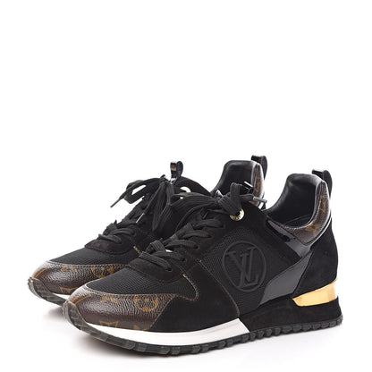 Louis Vuitton Suede Monogram Run Away Sneakers 38.5 Black 3 of 10