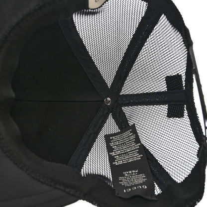 Gucci Nylon Light Mesh Dollar Calfskin GG Monogram Baseball Hat M Black 7 of 8