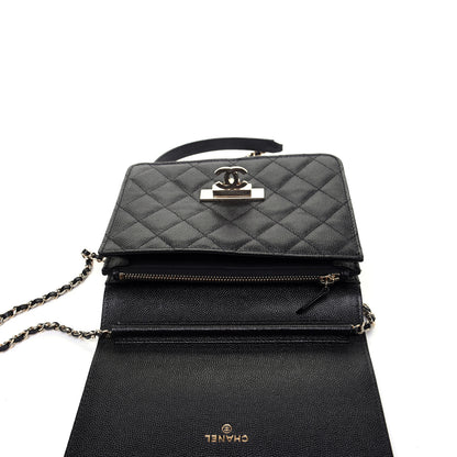 Chanel Caviar Quilted Golden Class Wallet On Chain WOC Black 12 of 14
