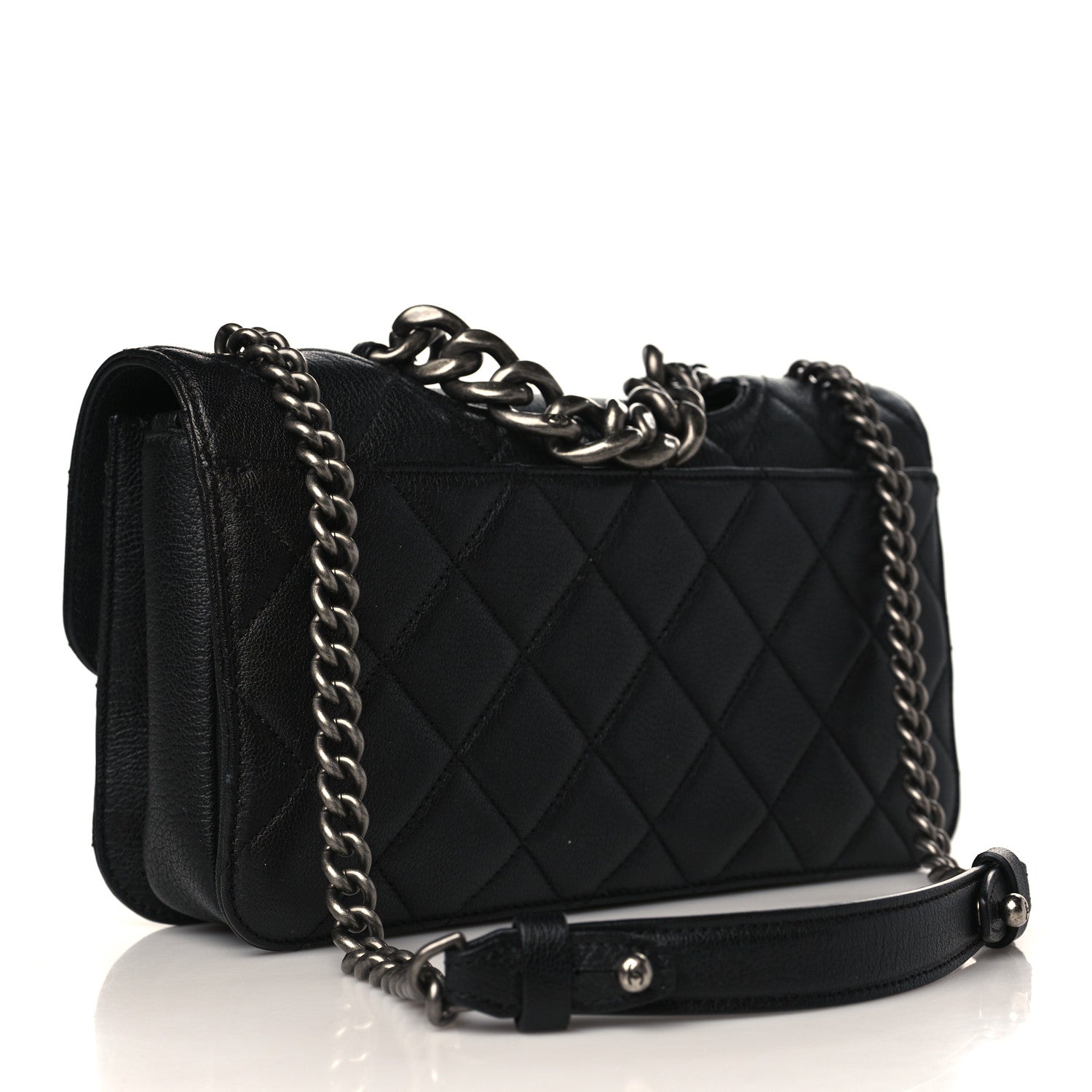 Chanel Goatskin Quilted Medium Perfect Edge Flap Black 3 of 10