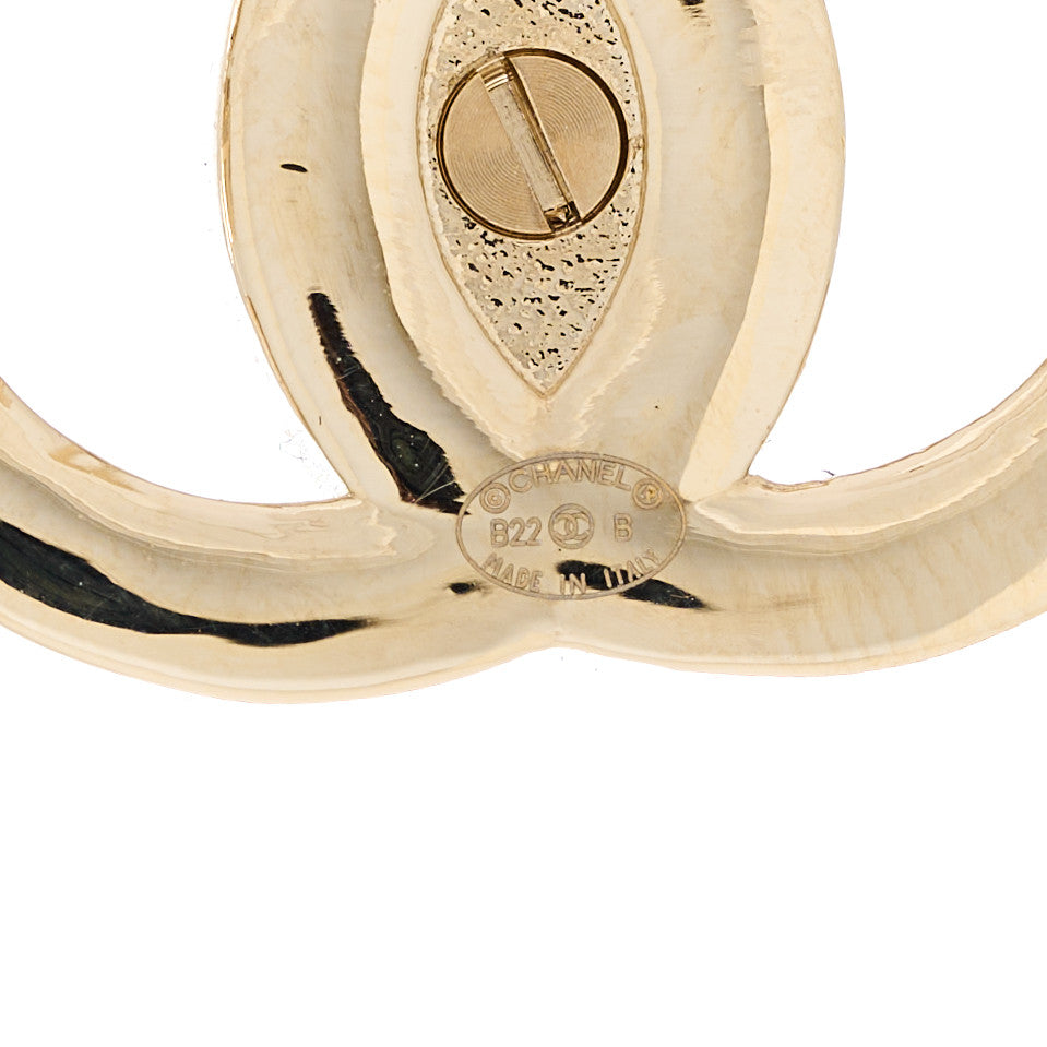 Metal Logo CC Turnlock Earrings Gold