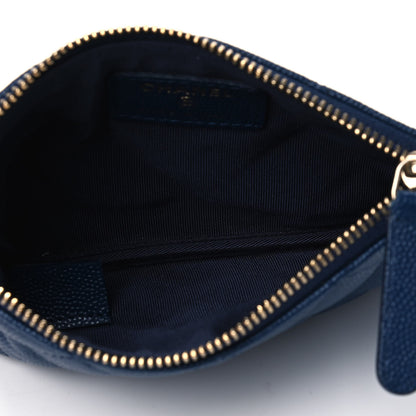 Chanel Caviar Quilted Small Cosmetic Case Navy Blue 4 of 4