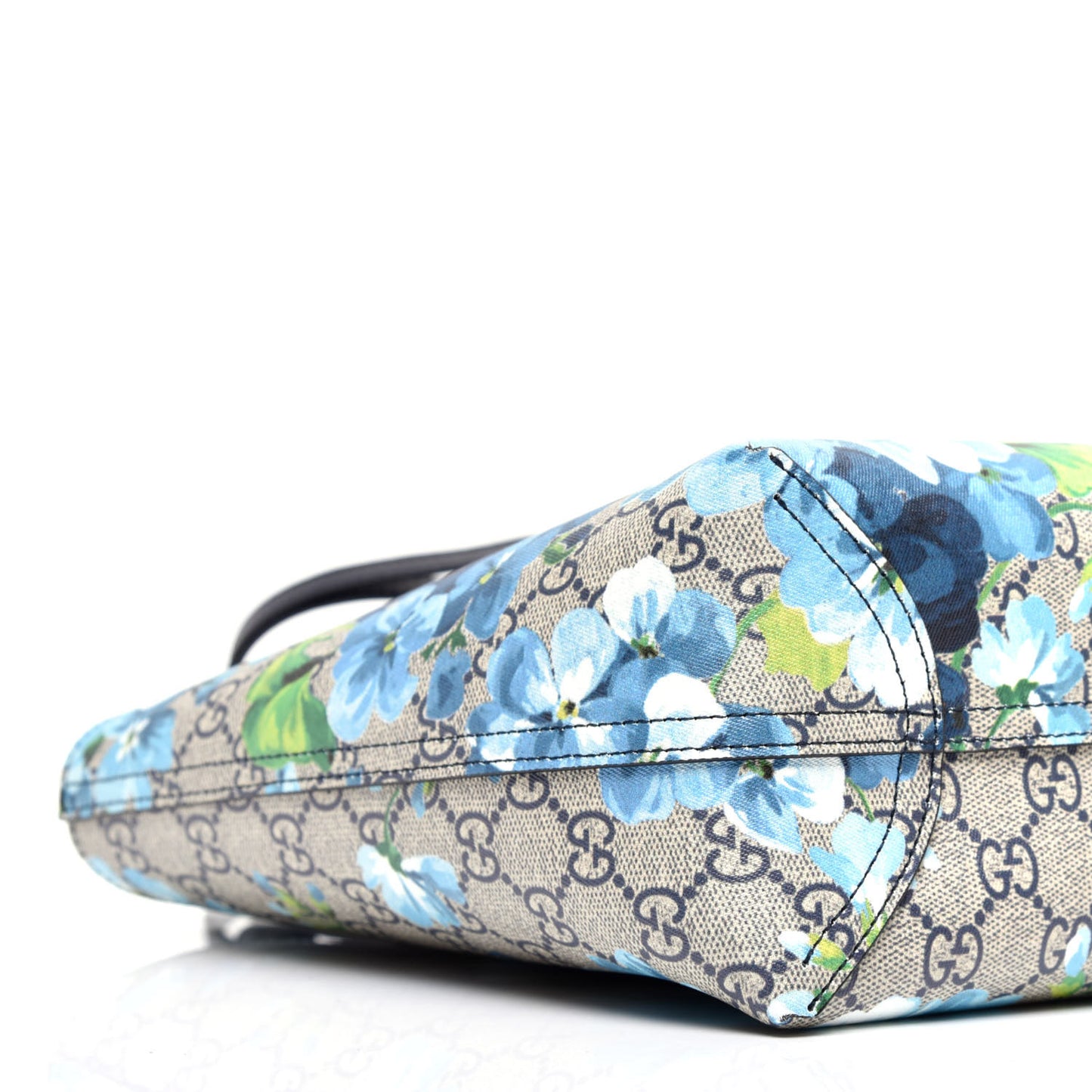 GG Supreme Monogram Blooms Small Reversible Tote Beige Blue Navy
