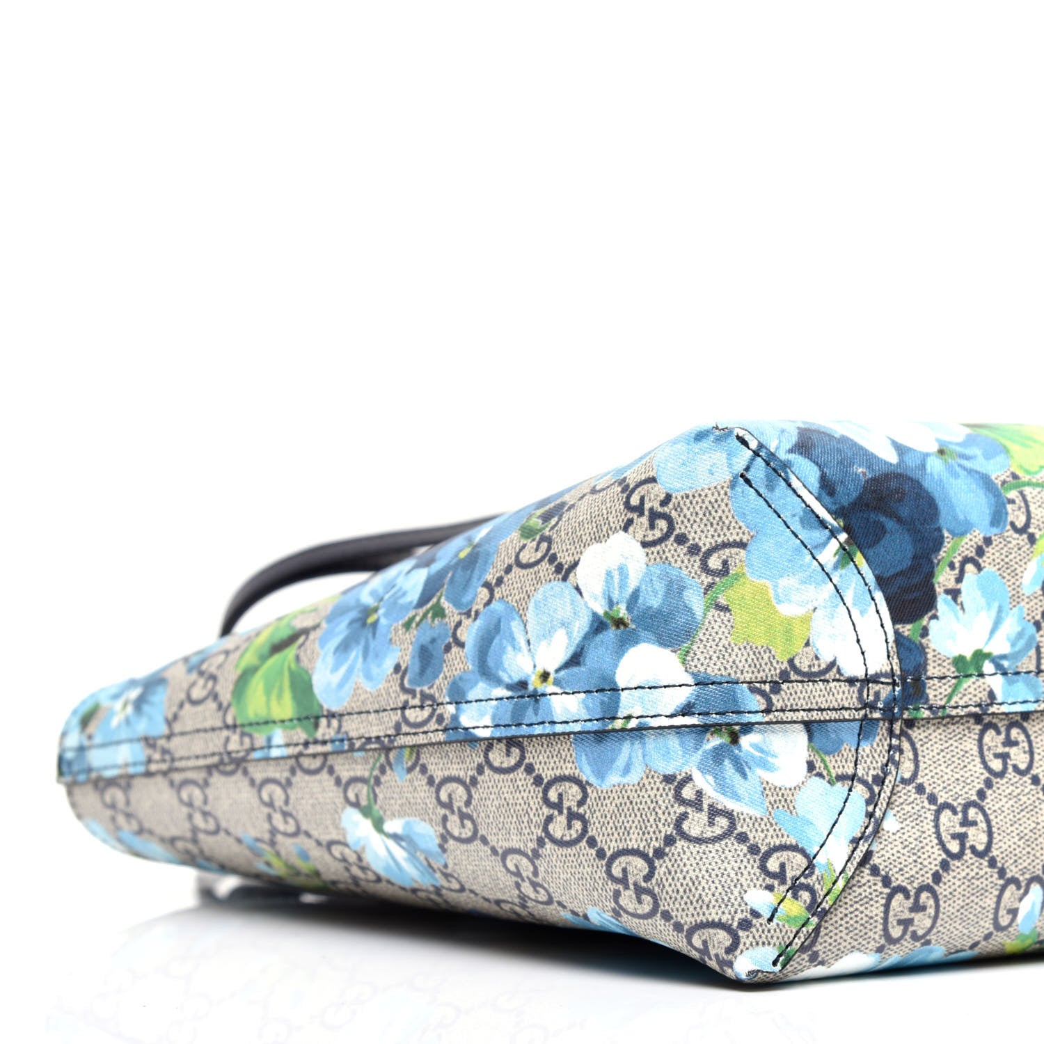 Gucci GG Supreme Monogram Blooms Small Reversible Tote Beige Blue Navy 12 of 16