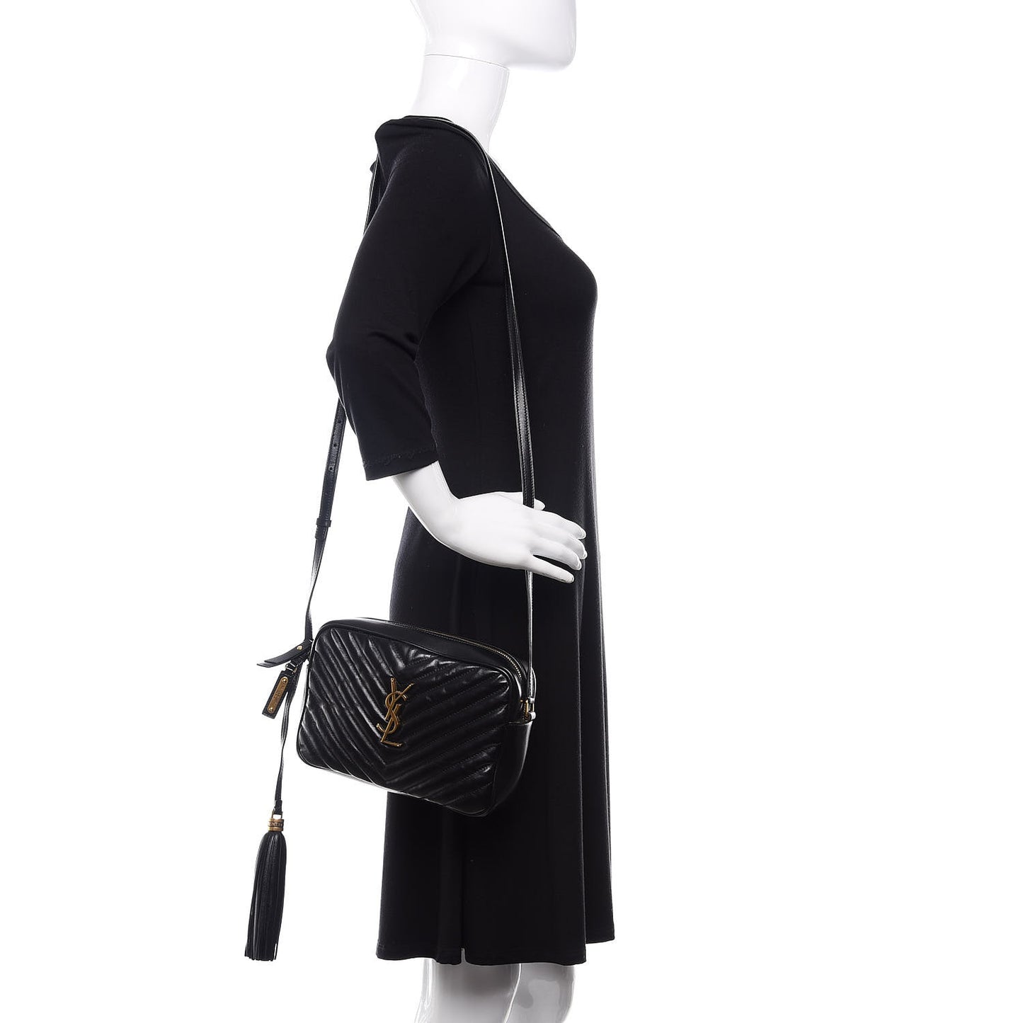 Calfskin Matelasse Monogram Lou Camera Bag Black